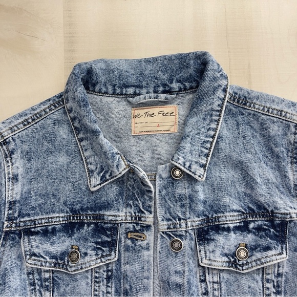 nwt FREE PEOPLE rumors denim boho jean jacket coat soft cotton L - Picture 4 of 9